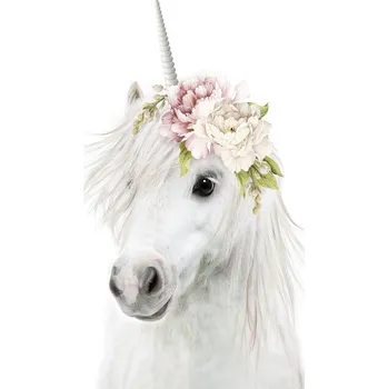 Plakát Plakát, Obraz - Floral Unicorn, Lola Peacock