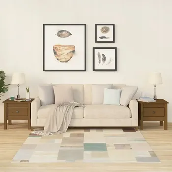 Konferenční stolek Odkládací stolky, 2 ks, medově hnědá 40x40x39 cm borové dřevo