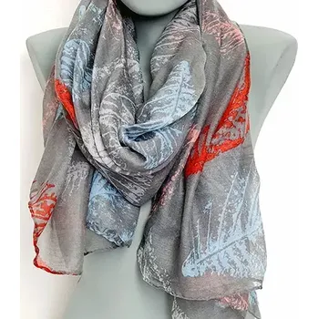 Šátek Dámská šálka / šála se vzorem - list