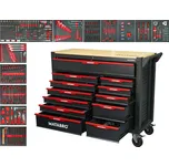 Matabro MB-TC05: Dílenský vozík s 12 zásuvkami, 542 ks nářadí, červený