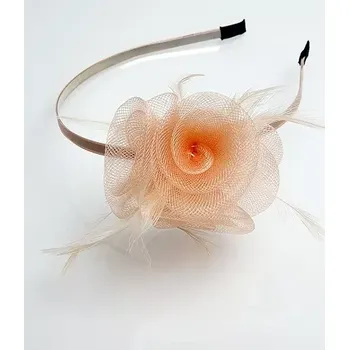 Čelenka Fascinátor - společenská čelenka - lososová