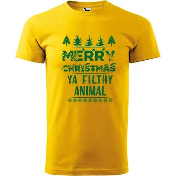 DOBRÝ TRIKO Pánské tričko s potiskem Merry animal Velikost: 3XL, Barva: Žlutá