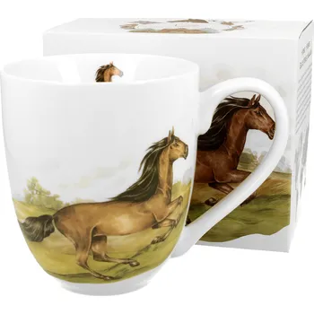 DUO Gifts DG - Porcelánový hrnek jumbo XXL hnědý Kůň v dárkové krabičce - 1 litr