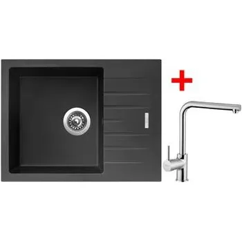 Kuchyňský dřez Sinks PERFECTO 650 Pureblack + Elka