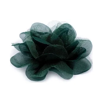 Šifónový květ Ø8 a 9 cm - 4 ks - 12 (9 cm) zelená tm.