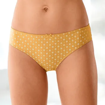 Kalhotky Sada 4 kalhotek midi s grafickými vzory černá/medová 42/44