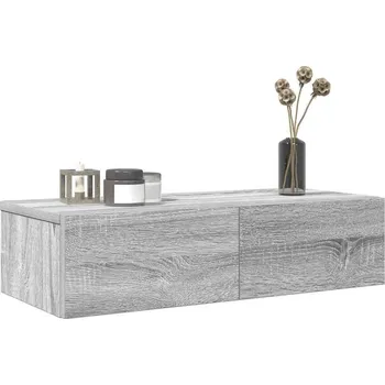 police vidaXL Nástěnná police se zásuvkami 60x26,5x15 cm kompozit [859974] Barva: šedá sonoma