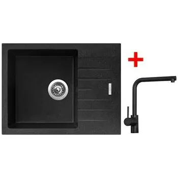 Kuchyňský dřez Sinks PERFECTO 650 Granblack + Elka černá matná