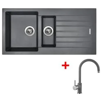 Granitový dřez Sinks PERFECTO 1000.1 Titanium + Vitalia GR