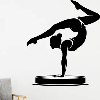 Samolepící dekorace Živá Zeď Samolepka na zeď Moderní gymnastika Barva: černá