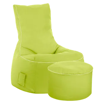 Sedací pytel Scuba Sedací vak Swing s taburetem, 90 × 65 × 95 cm, světle zelený 28813 030
