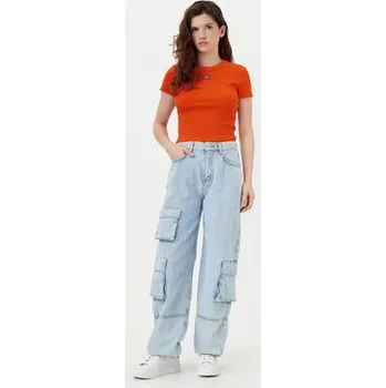 Pánské tričko HUGO T-Shirt Baby 50510749 Oranžová Slim Fit XS