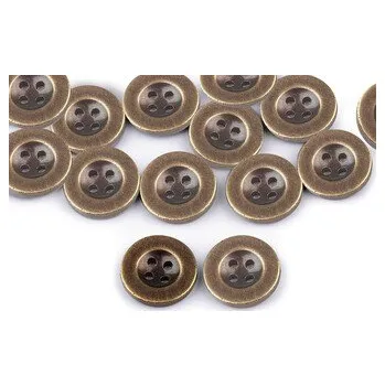 Galanterie Knoflík imitace kovu velikost 24", 32", 34" - 20 ks - 1 (24") staromosaz
