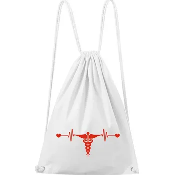 Sportovní batoh DOBRÝ TRIKO Bavlněný batoh Tep srdce zdravotnictví Barva: Bílá