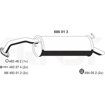 Tlumič výfuku Zadní tlumič výfuku ERNST 686013