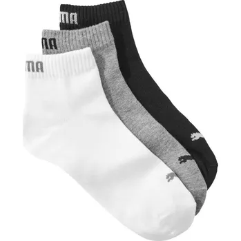 Dámská zimní obuv Sada 3 párů kotníkových ponožek Quarter Puma, šedé, bílé, černé šedá+černá+bílá 39/42
