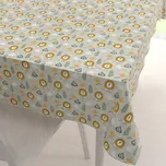 Dětský bavlněný obdélníkový ubrus Sandra SA-565 Lvi na šedém 140x220 cm