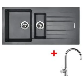 Granitový dřez Sinks PERFECTO 1000.1 Titanium + Vitalia