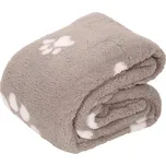 Deka beránek, 200 × 150 cm, šedá a tlapkami, 100% polyester QK-187