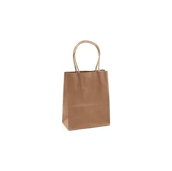 Papírová taška 12x15 cm - 5 ks - hnědá přírodní