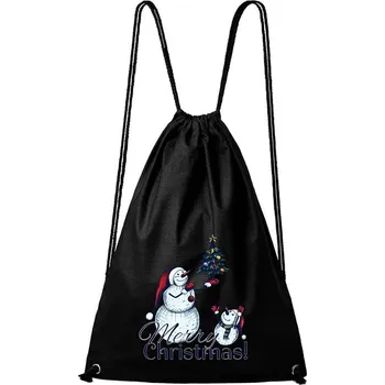 Městský batoh DOBRÝ TRIKO Bavlněný batoh Merry Christmas! Barva: Černá