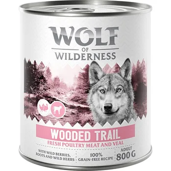 6x800g Wolf of Wilderness Adult "Expedition" - Wooded Trails - drůbež s telecím