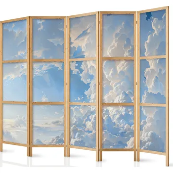 Paraván Japonský paraván - Slunce odhalující tajemství mraků: Velkolepé obrazy na obloze Velikost: 225x172 cm