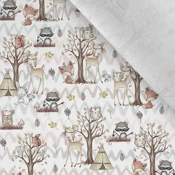 Bavlna premium NELA forest/les bílý