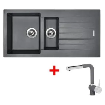 Granitový dřez Sinks PERFECTO 1000.1 Titanium + Mix 3 P GR