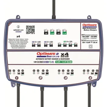 Nabíječka autobaterie Tecmate Optimate Nabíječka na gelové a LiFePO4 baterie Optimate 2 DUO x 4 Bank