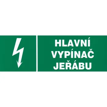 Hlavní vypínač jeřábu (samolepka 210x74 mm)