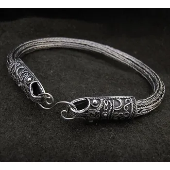 Náramek Drakkaria VIKINSKÝ SPLÉTANÝ STŘÍBRNÝ NÁRAMEK, Ag 925
