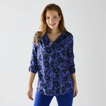 Dlouhá košile s dvoubarevným květinovým potiskem modrá/černá 40