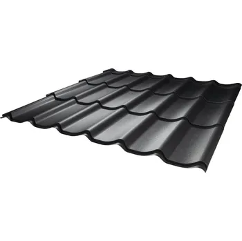 plechová krytina STATO hliníková střešní krytina Scandinav PROFI 20/350 Al Stucco černá 0,6x1180x810mm