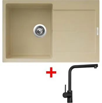 Granitový dřez Sinks ULTIMA 790 Sahara + Elka černá matná