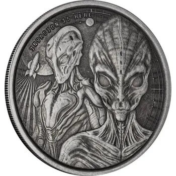 Scottsdale Mint Ghana Alien stříbrná mince 1oz 2023 Antique