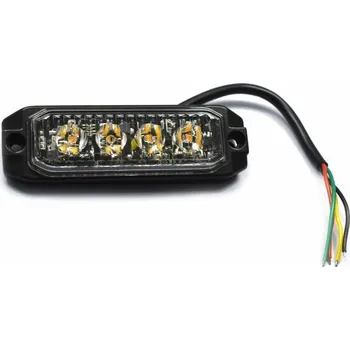 Žárovka Výstražné LED světlo vnější oranžové, 12-24V 4LED 12W, ECE R65, 101x32 mm