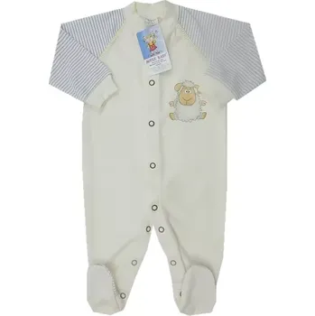 Kojenecký overall Overal na spaní smetanový Ovečka proužky Autex Baby