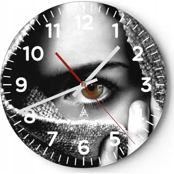 Hodiny Nástěnné hodiny do obýváku 40x40 Lidé Kulatý Skleněné hodiny Loft Tiché