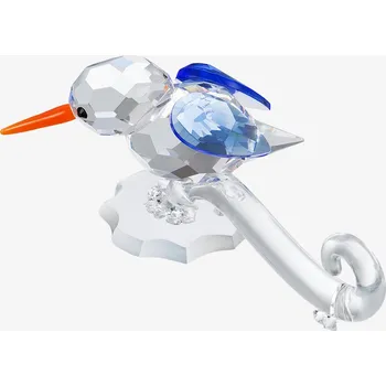 Skleněná figurka Ledňáček na vlně z českého křišťálu Preciosa