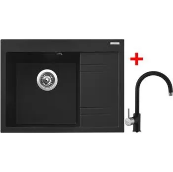 Granitový dřez Sinks RIM 650 L Metalblack + Vitalia GR