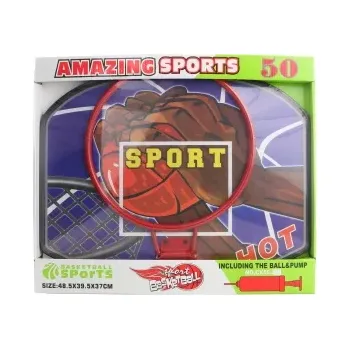 Basketbalový koš Koš basketbalový velký kovová konstrukce 49x40x37cm set s pumpičkou