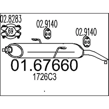 Tlumič výfuku Zadní tlumič výfuku MTS 01.67660