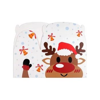 Vánoce Vánoční dárková krabička sob, Mikuláš - 25 ks - 1 bílá sob