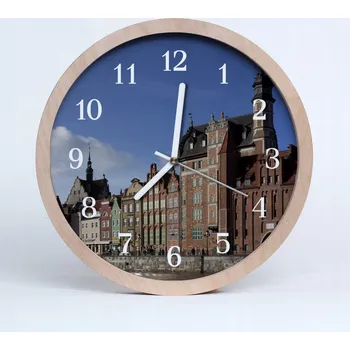 Hodiny Nástěnné hodiny z překližky, loft styl Gdaňsk město Město