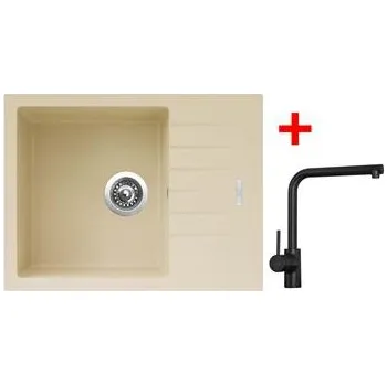 Kuchyňský dřez Sinks PERFECTO 650 Sahara + Elka černá matná