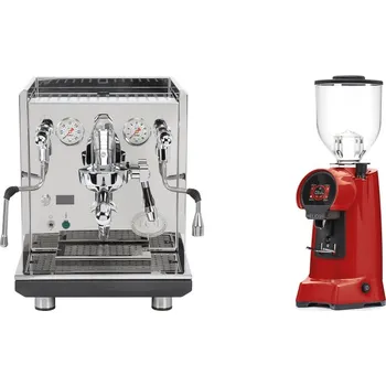 Kávovar ECM Synchronika II + Eureka Helios 65, ferrari red