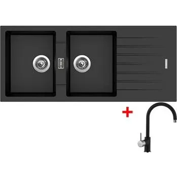 Granitový dřez Sinks PERFECTO 1160 DUO Metalblack + Vitalia GR