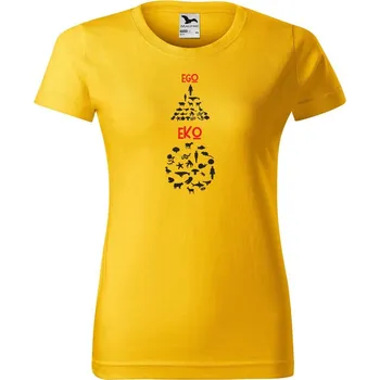 Dámské oblečení DOBRÝ TRIKO Dámské tričko s potiskem EGO EKO Barva: Žlutá, Velikost: 2XL