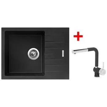 Granitový dřez Sinks PERFECTO 650 Metalblack + Mix 3 P GR